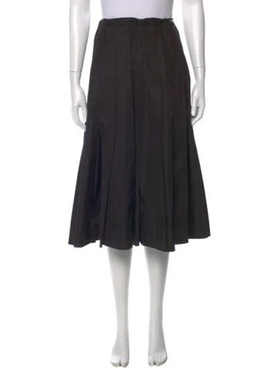 Pre-owned Moncler Embroidered Accent Midi Length Skirt In Black