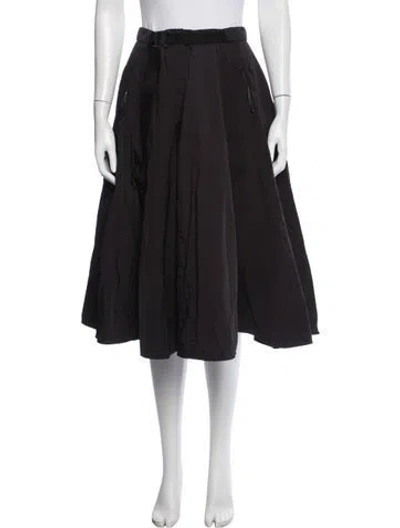 Pre-owned Moncler Embroidered Accent Midi Length Skirt In Black
