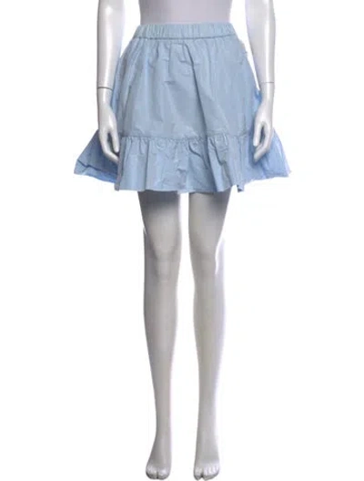 Pre-owned Moncler Embroidered Accent Mini Skirt In Blue