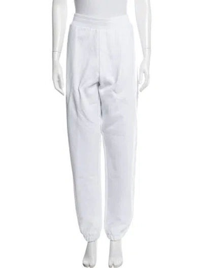Pre-owned Moncler Embroidered Accent Sweatpants W/ Tags In White