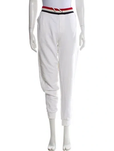 Pre-owned Moncler Embroidered Accent Sweatpants In White