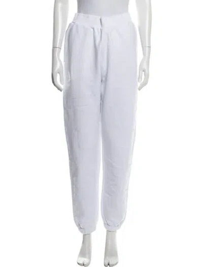 Pre-owned Moncler Embroidered Accent Sweatpants In White