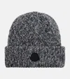 Moncler Embroidered Alpaca-blend Beanie In Gray