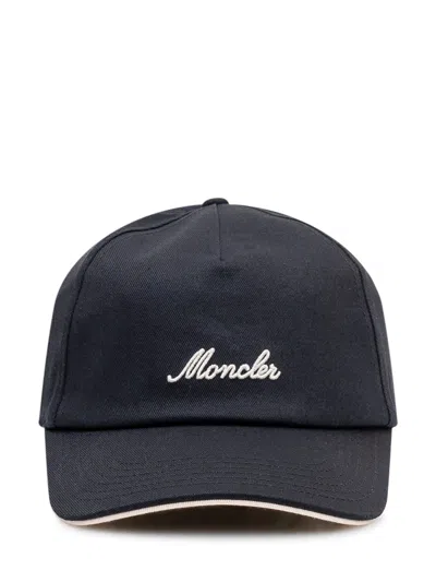Moncler Embroidered Baseball Cap In Nero