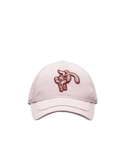 Moncler Embroidered Baseball Hat In Pink