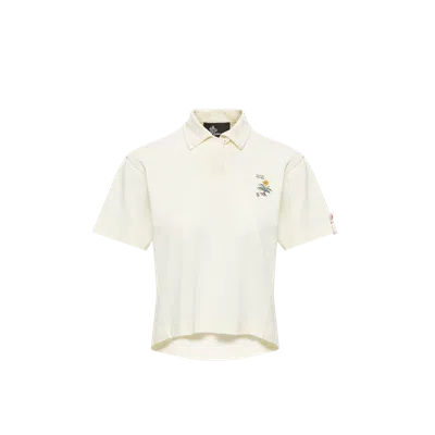 Moncler Embroidered Botanical Motif Polo Shirt In White