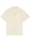 Moncler Ivory Embroidered Cotton-blend Shirt In White