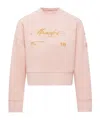 Moncler Embroidered Cotton Sweatshirt In Pink