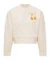 Moncler Embroidered Cotton Sweatshirt In White
