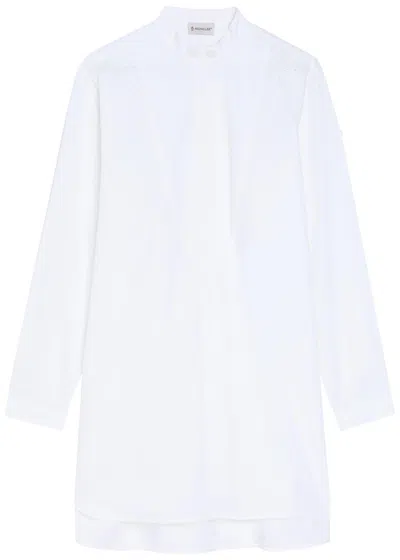 Moncler Embroidered Cotton-poplin Shirt In White