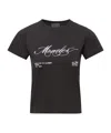 Moncler Women Cotton T-shirt With Embroidered Cursive Logo In Black