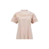 Moncler Embroidered Cursive-logo T-shirt In Pink