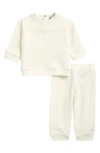 Moncler Embroidered Graphic Sweatshirt & Sweatpants Set In White