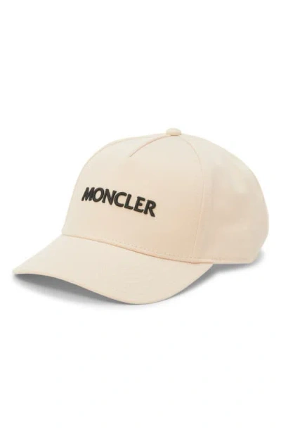 Moncler Embroidered Logo Adjustable Baseball Cap In Antique White