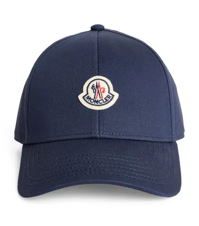 Moncler Embroidered Logo Baseball Cap In Blue