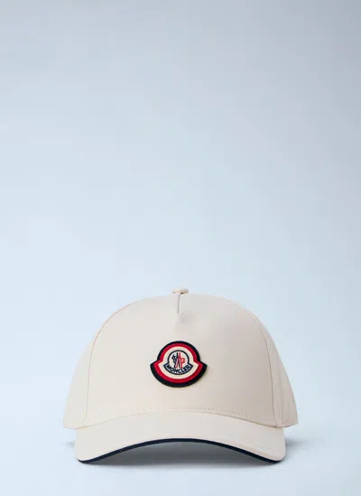 Moncler Embroidered Logo Baseball Cap In Cream