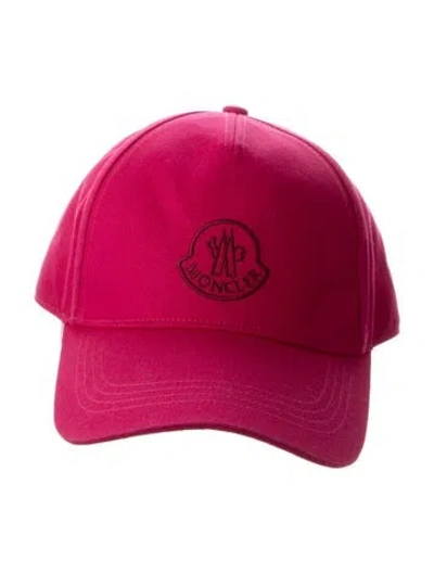 Pre-owned Moncler Embroidered Logo Baseball Cap In Pink