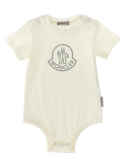 Moncler Babies' Embroidered Logo Bodysuit In Black