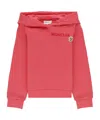 Moncler Embroidered Logo Cotton Hoodie In Red