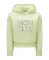 Moncler Embroidered-logo Cotton Hoodie In Yellow