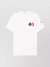 Moncler Cotton T-shirt With Ribbed Crew Neck And Signature Logo Patches In White