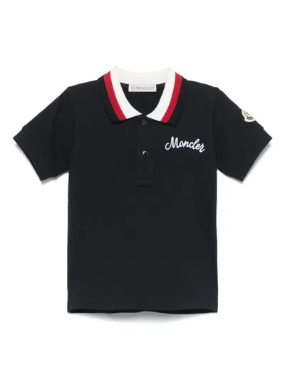 MONCLER EMBROIDERED LOGO COTTON POLO SHIRT