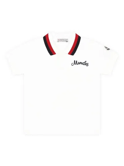 MONCLER EMBROIDERED LOGO COTTON POLO SHIRT