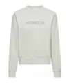 Moncler Embroidered Logo Cotton Sweatshirt In Green
