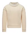 Moncler Embroidered Logo Cotton Sweatshirt In Yellow