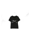 Moncler Cotton T-shirt With Embroidered Cursive Logo In Black
