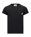 Moncler Embroidered Logo Cotton T-shirt In Black