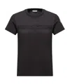 Moncler Embroidered Logo Cotton T-shirt In Black