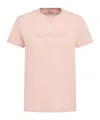Moncler Embroidered Logo Cotton T-shirt In Pink
