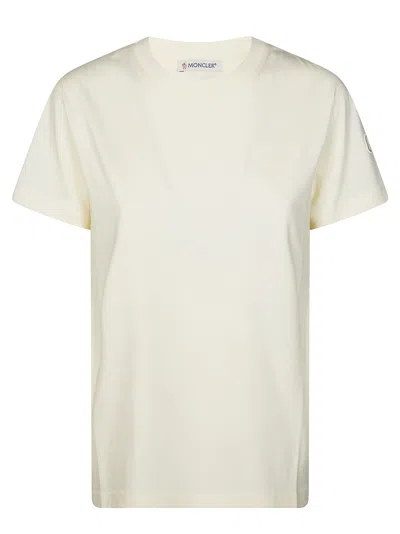 Moncler Short Sleeve Mini Sweater For Women In White