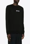 Moncler Logo Embroidered Sweatshirt In Black