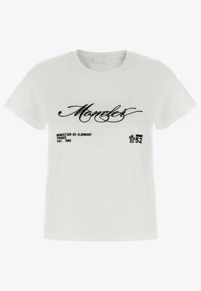 MONCLER EMBROIDERED LOGO CREWNECK T-SHIRT