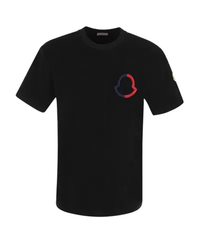Moncler Embroidered-logo Detail T-shirt In Black