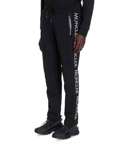 MONCLER EMBROIDERED LOGO DRAWSTRING SWEATPANTS