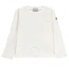 Moncler Embroidered Logo Long Sleeve T-shirt In White