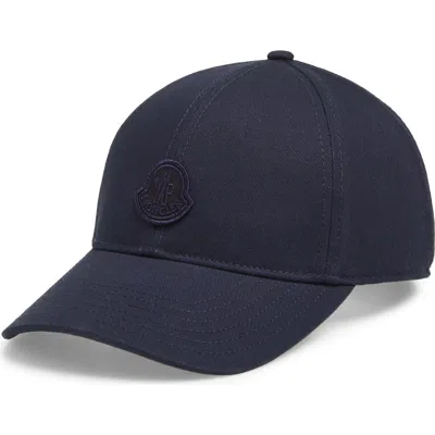 Moncler Embroidered Logo Patch Adjustable Baseball Cap In Blue