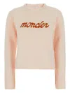 Moncler L And Cashmere Sweater With Logo In Pink