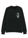 Moncler Embroidered Logo Sweatshirt In Black