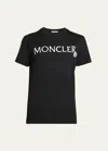 Moncler Logo Embroidered Crewneck T-shirt In Black