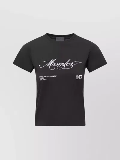 MONCLER EMBROIDERED LOGO T-SHIRT CURSIVE