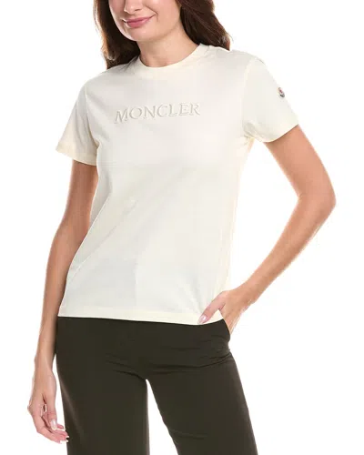 Moncler Embroidered Logo T-shirt In White