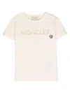 Moncler T-shirt Con Logo Ricamato In White