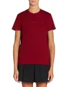 Moncler Embroidered Logo Tee In Red