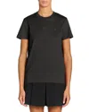 Moncler Embroidered Logo Tee In Black
