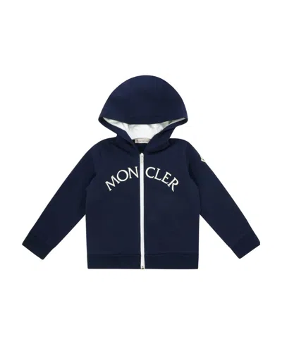 Moncler Embroidered-logo Track Jacket In Blue