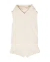 Moncler Embroidered Logo Track Set In Nude